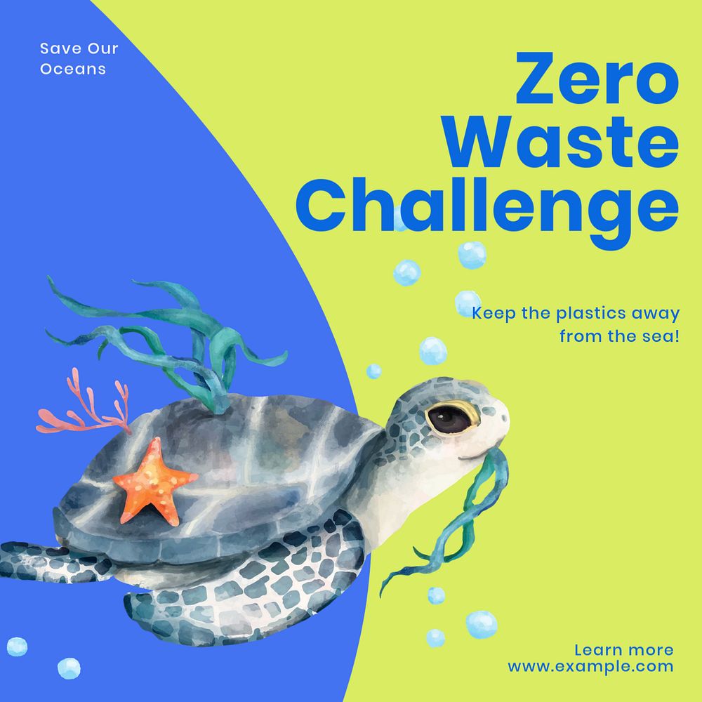 Zero waste Facebook ad template, editable text & design