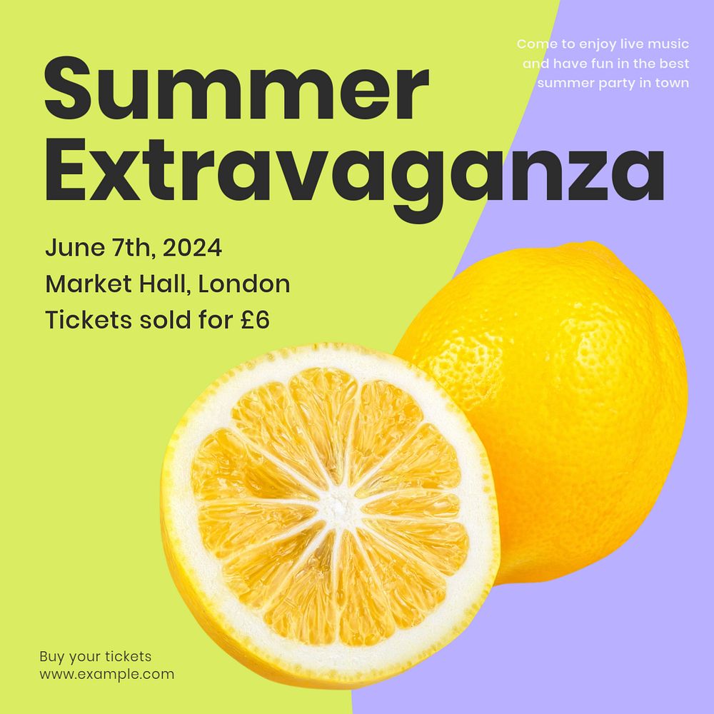 Summer extravaganza Facebook ad template, editable text & design