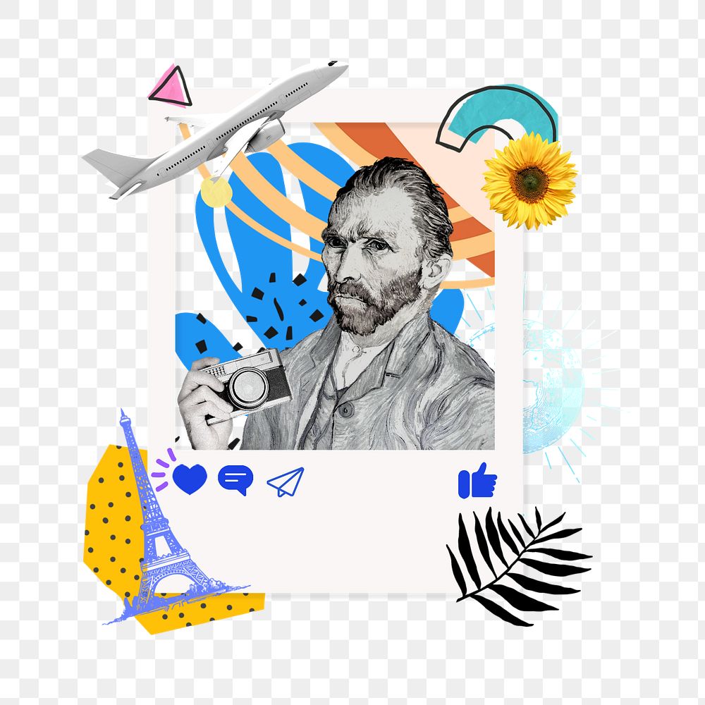 Van Gogh's instant film png sticker, mixed media editable design. Remixed by rawpixel.