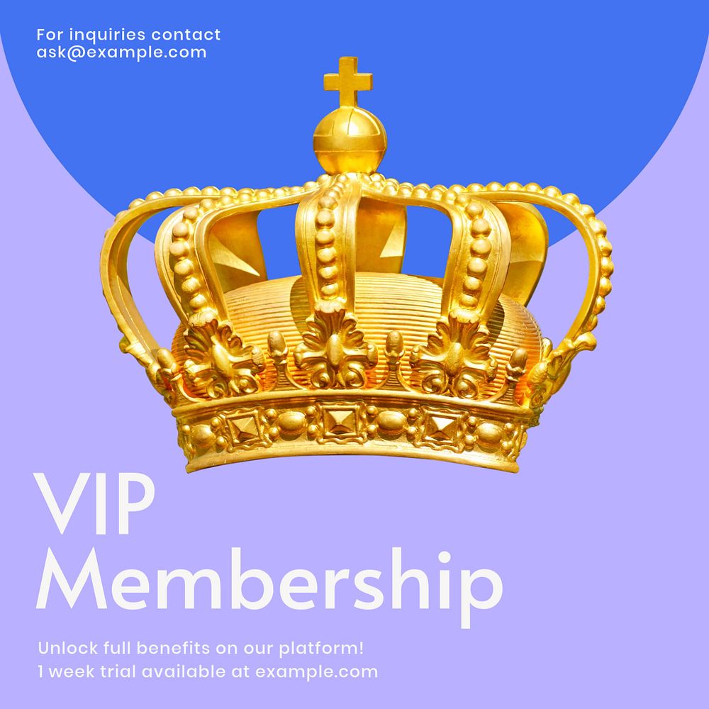 VIP membership Facebook ad template, editable text & design