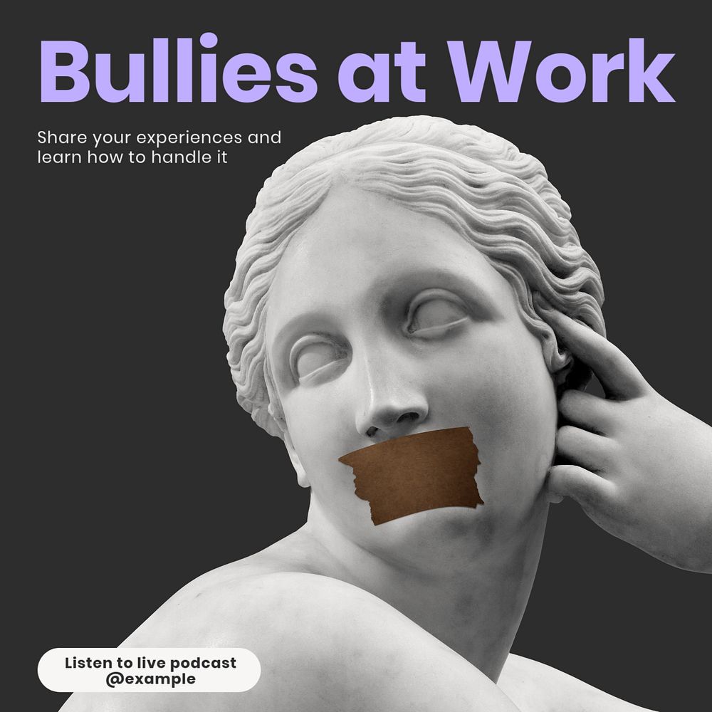 Bullies at work Facebook ad template, editable text & design