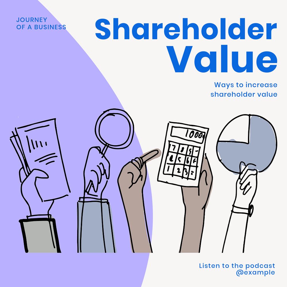 Shareholder value Facebook ad template, editable text & design