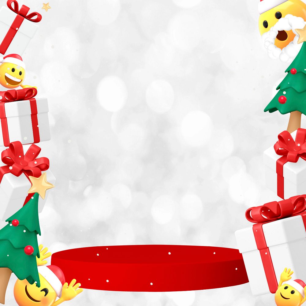 3D emoji Christmas product backdrop background