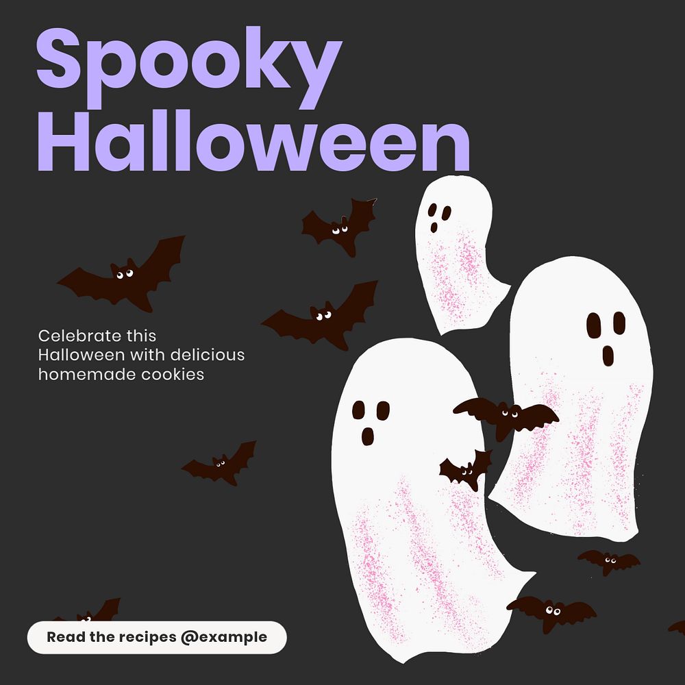 Spooky cookie recipes Facebook ad template, editable text & design