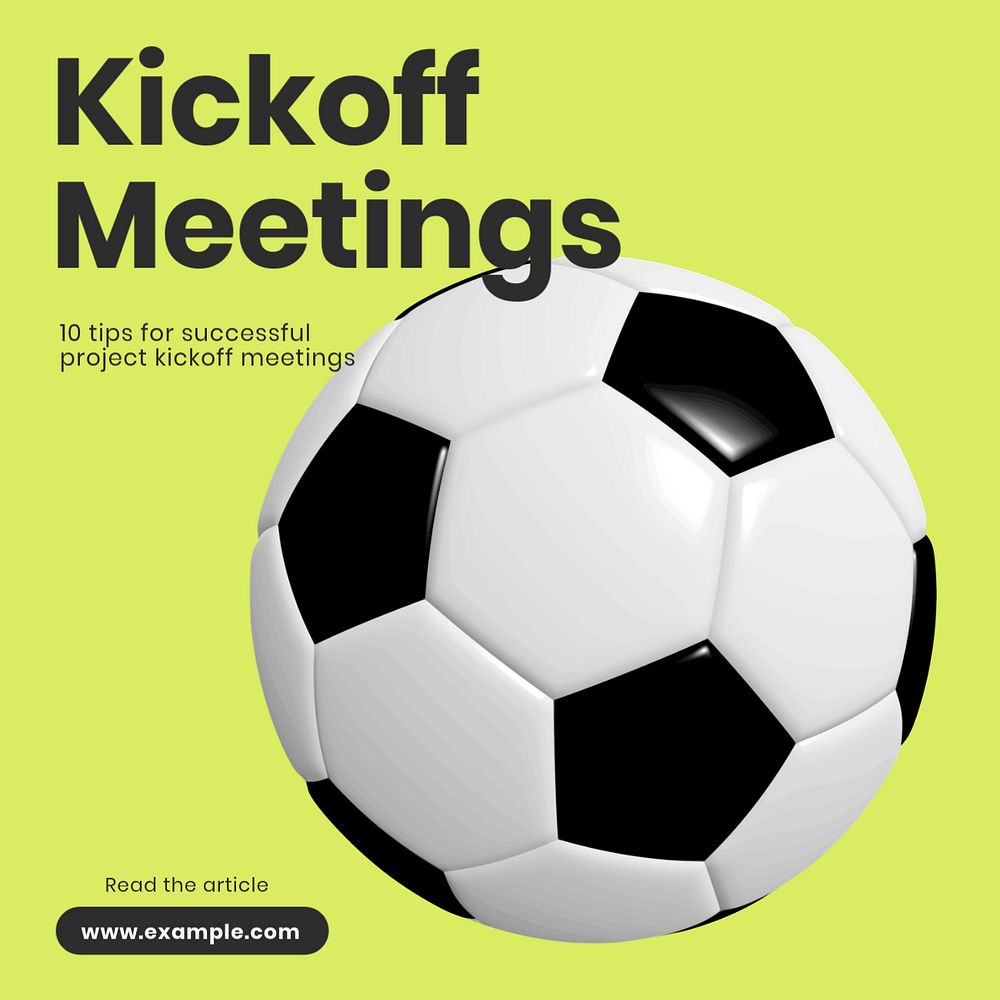 Kickoff meetings Facebook ad template, editable text & design