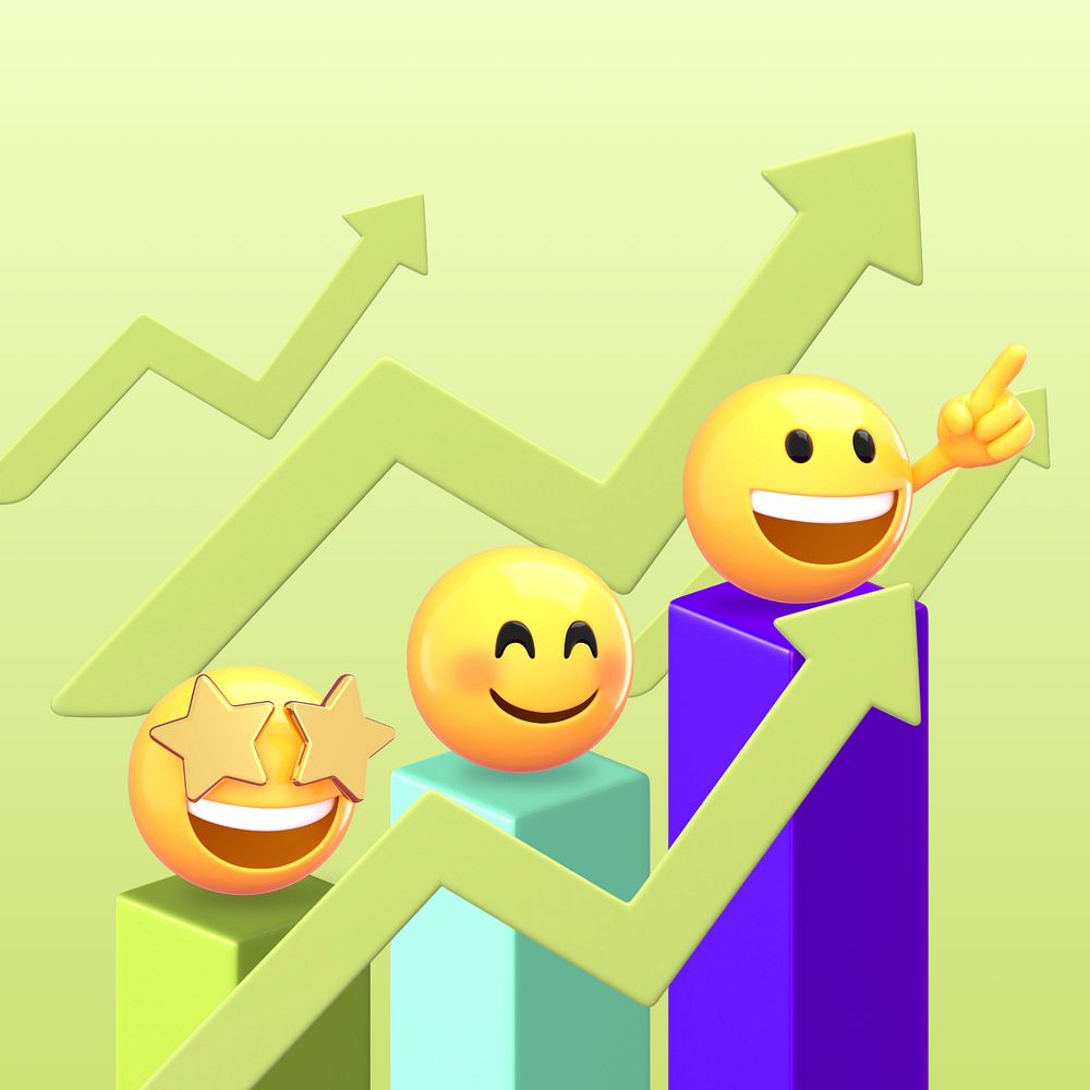 Growth investing, business 3D emoji