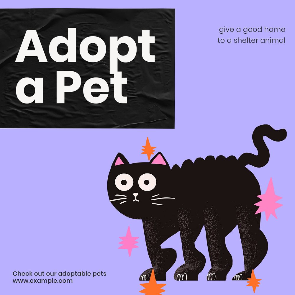 Adopt a pet Facebook ad template, editable text & design