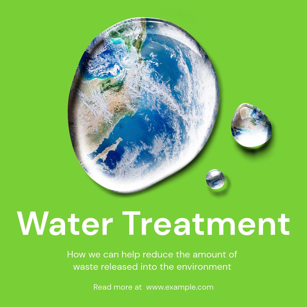 Water treatment Instagram ad template, editable social media post design