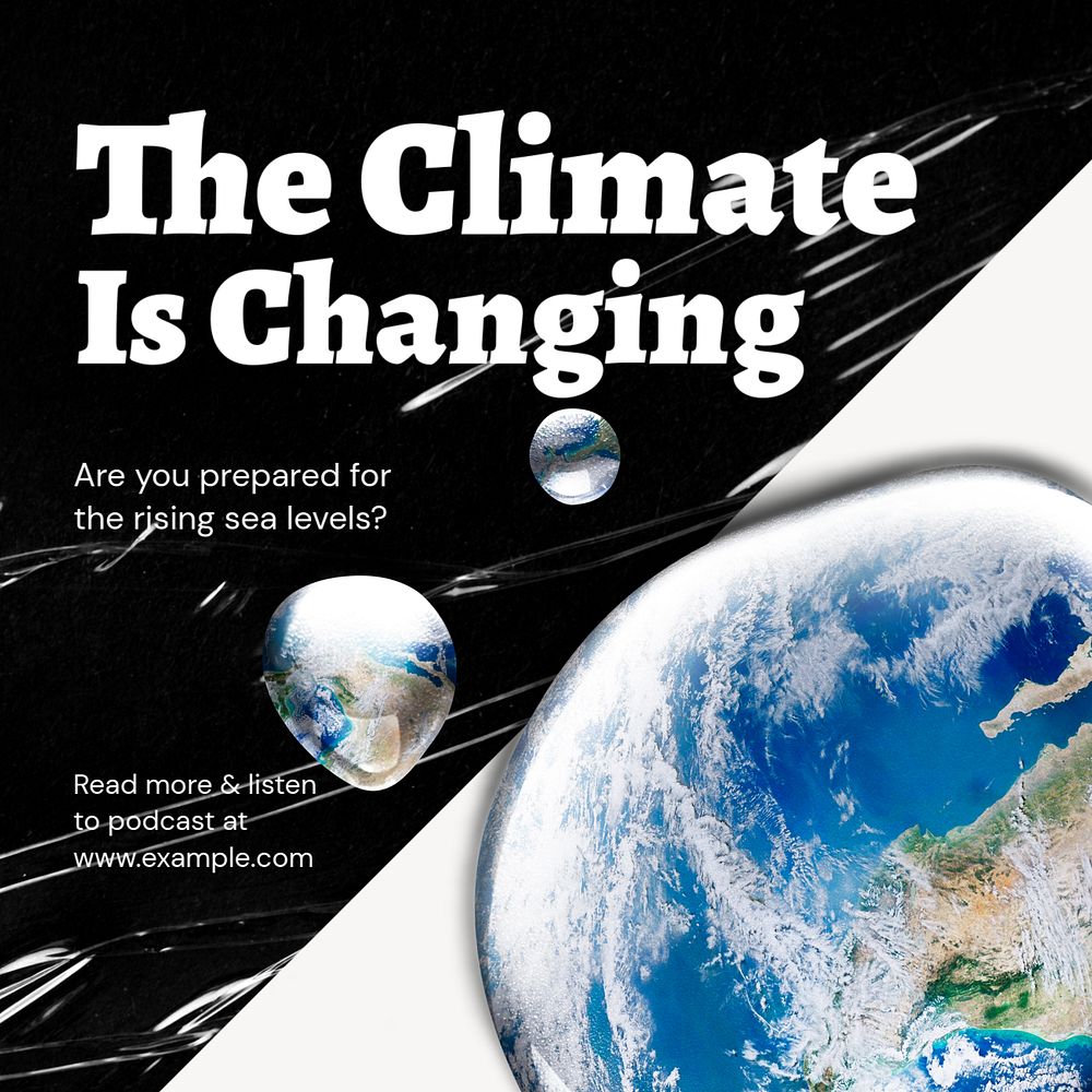 Climate change Instagram ad template, editable social media post design