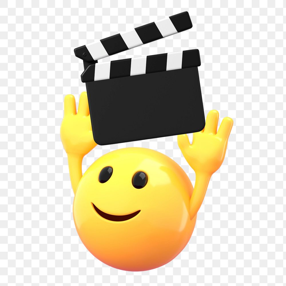 Movie review  sticker, 3D emoticon editable design