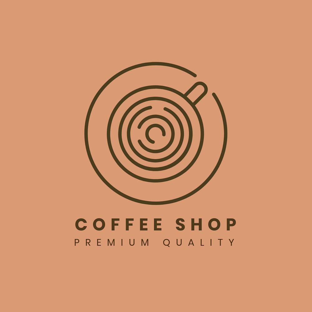 Coffee shop logo template, editable business branding