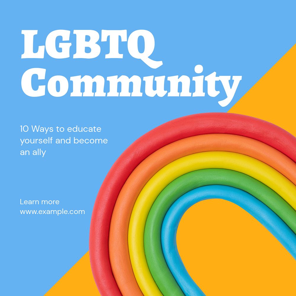 LGBTQ community Instagram ad template, editable social media post design