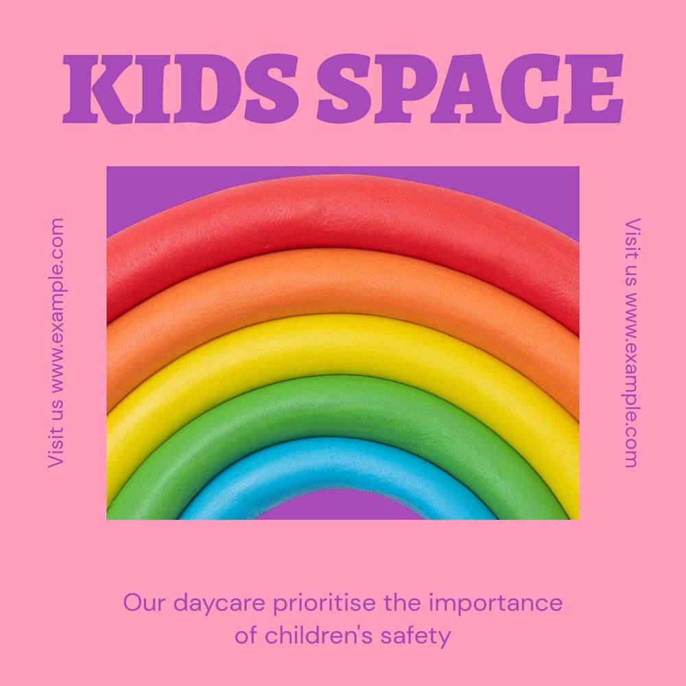 Kids space Instagram ad template, editable social media post design