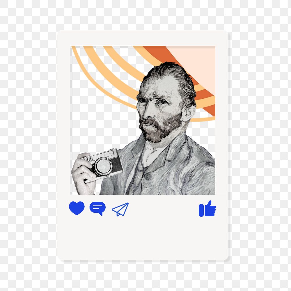 Van Gogh's instant film png sticker, mixed media editable design. Remixed by rawpixel.