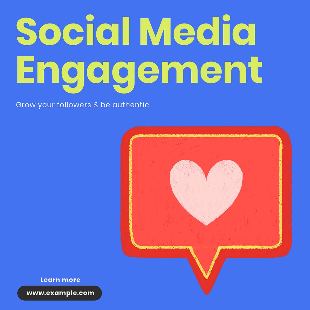 Social media engagement Facebook ad template, editable text & design