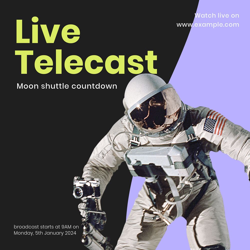 Live telecast Facebook ad template, editable text & design
