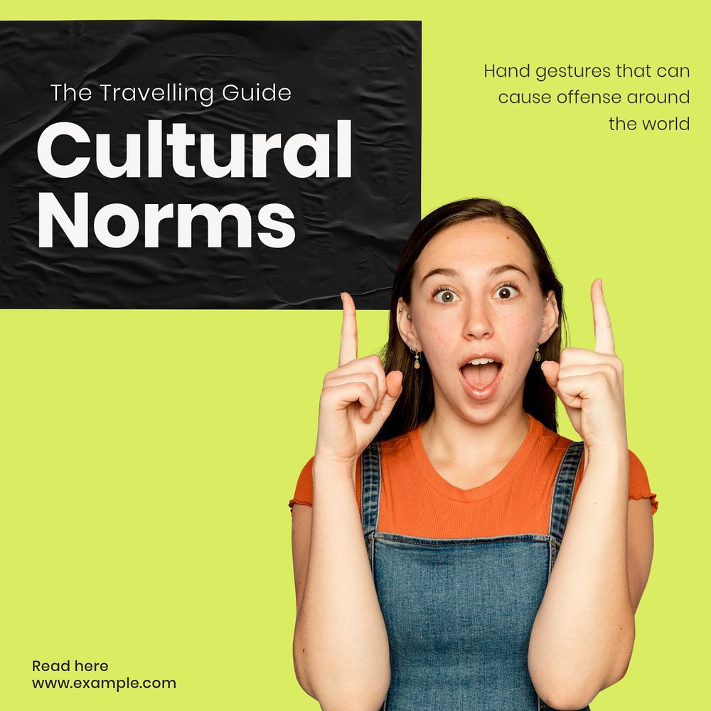 Cultural norms Facebook ad template, editable text & design