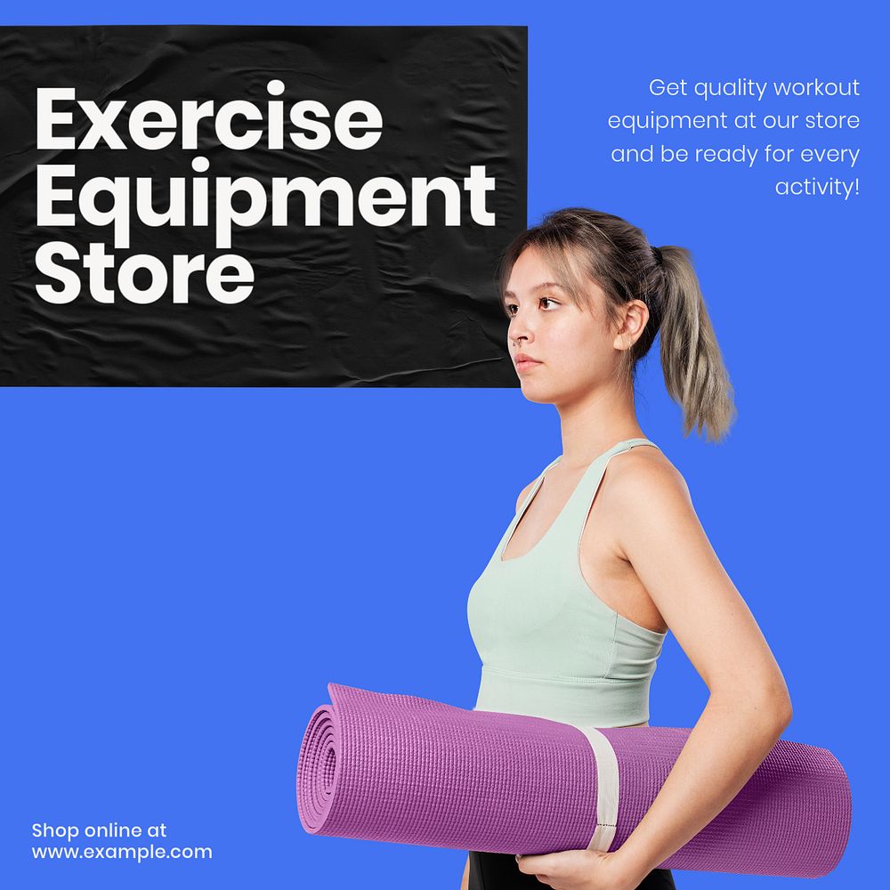 Exercise equipment store Facebook ad template, editable text & design