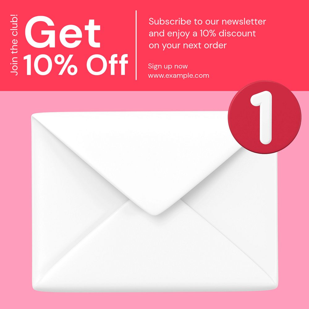 Newsletter promotion Instagram ad template, editable social media post design