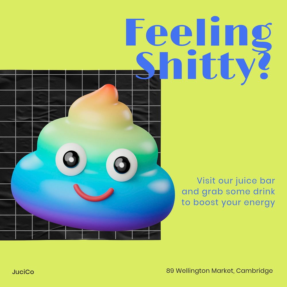 Feeling shitty? Facebook ad template, editable text & design