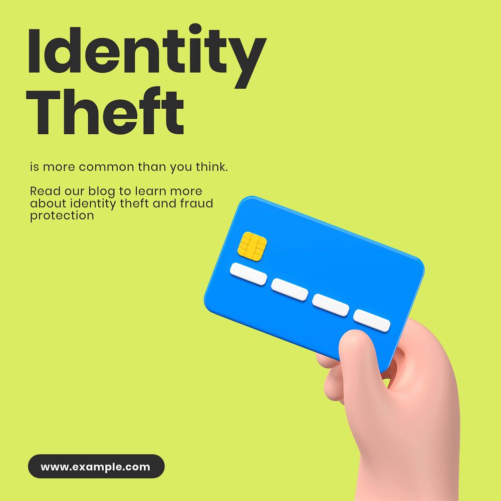 Identity theft Facebook ad template, editable text & design