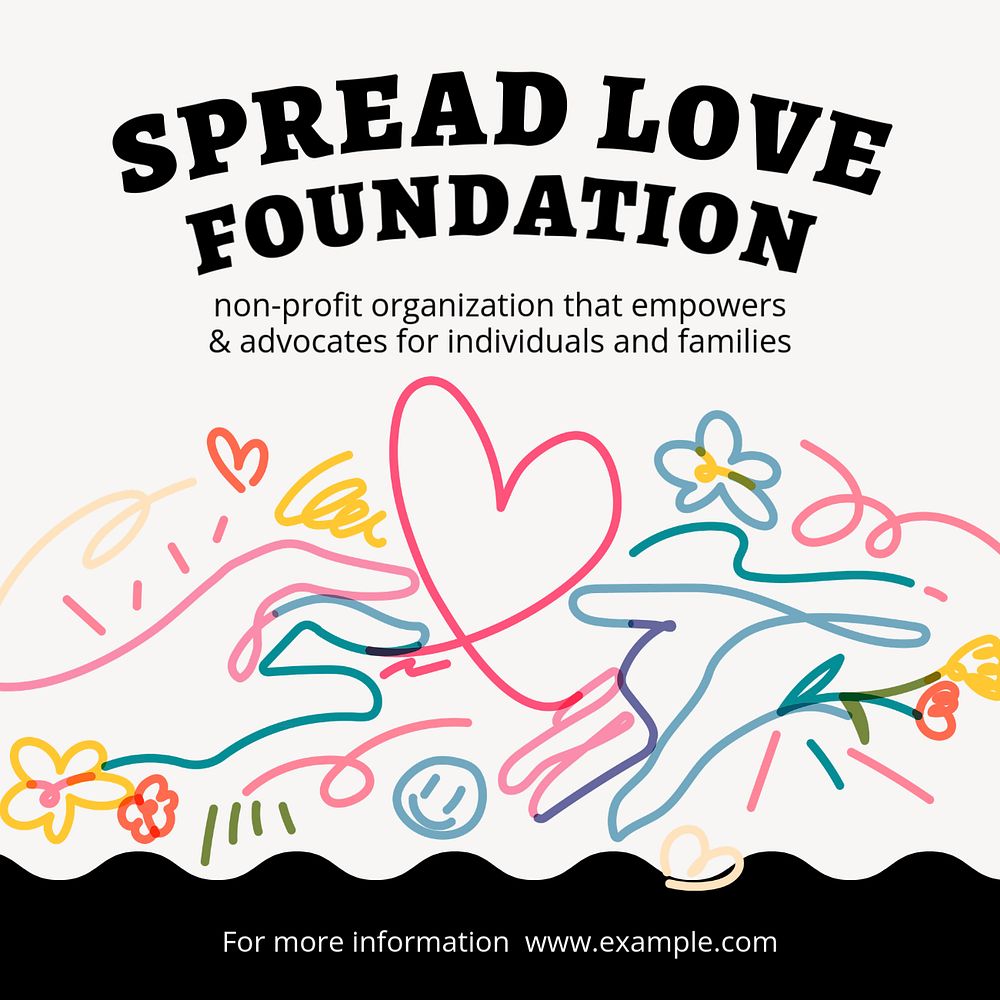 Spread love foundation Instagram ad template, editable social media post design