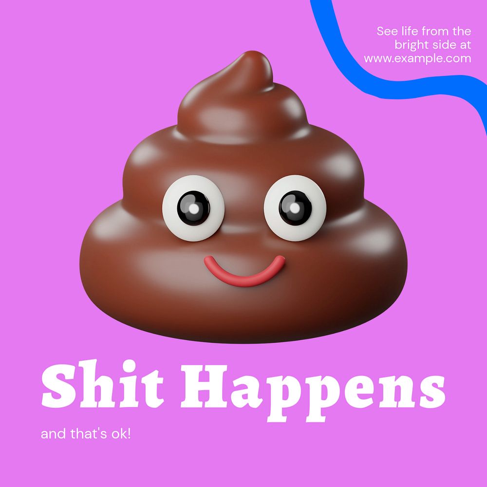 Shit happens Instagram post template, editable social media design