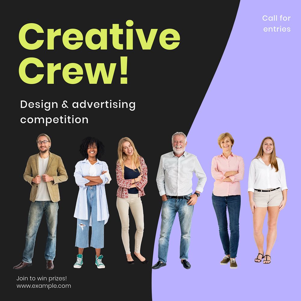 Creative crew Facebook ad template, editable text & design