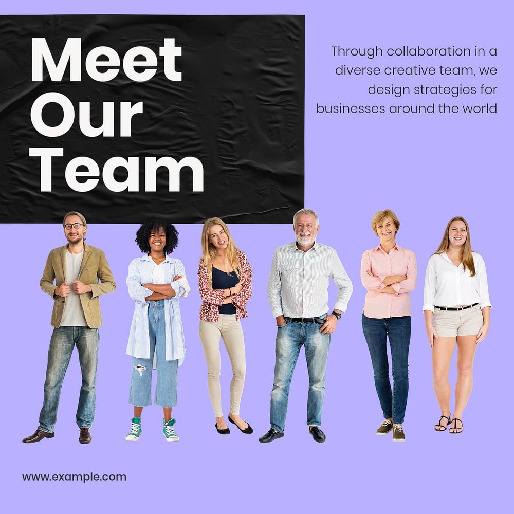 Meet our team Facebook ad template, editable text & design