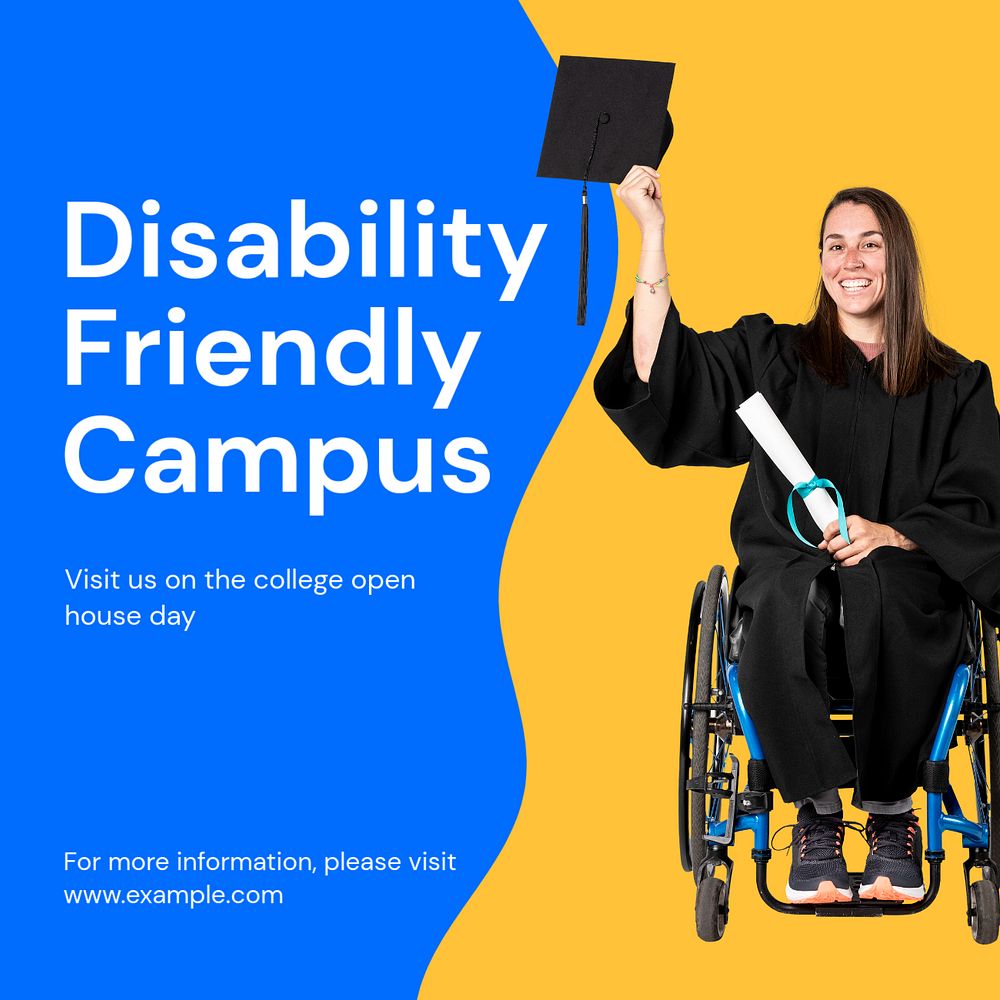 Disability friendly campus Instagram ad template, editable social media post design