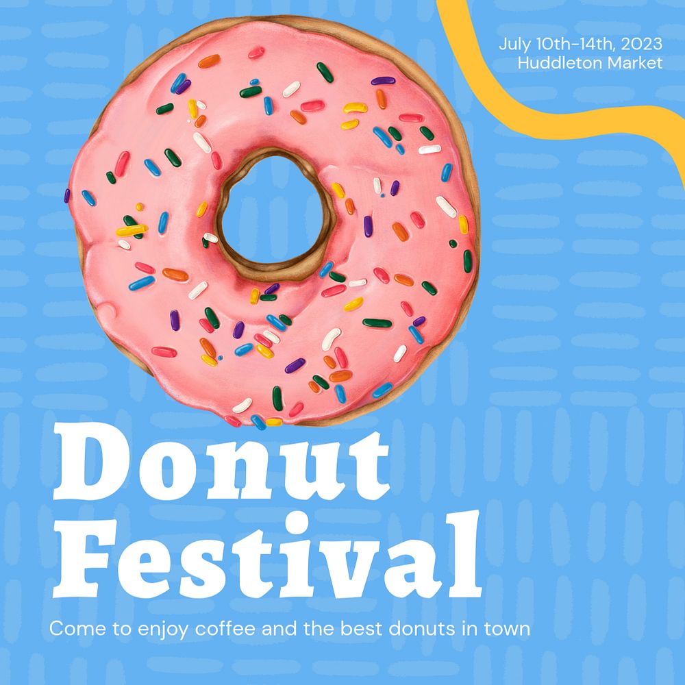 Donut festival Instagram ad template, editable social media post design