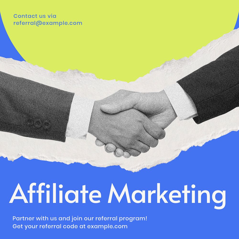 Affiliate marketing Facebook ad template, editable text & design