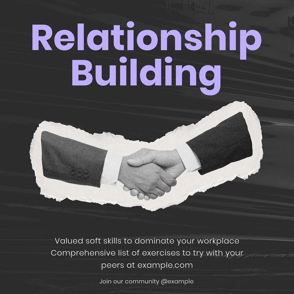 Relationship building Facebook ad template, editable text & design