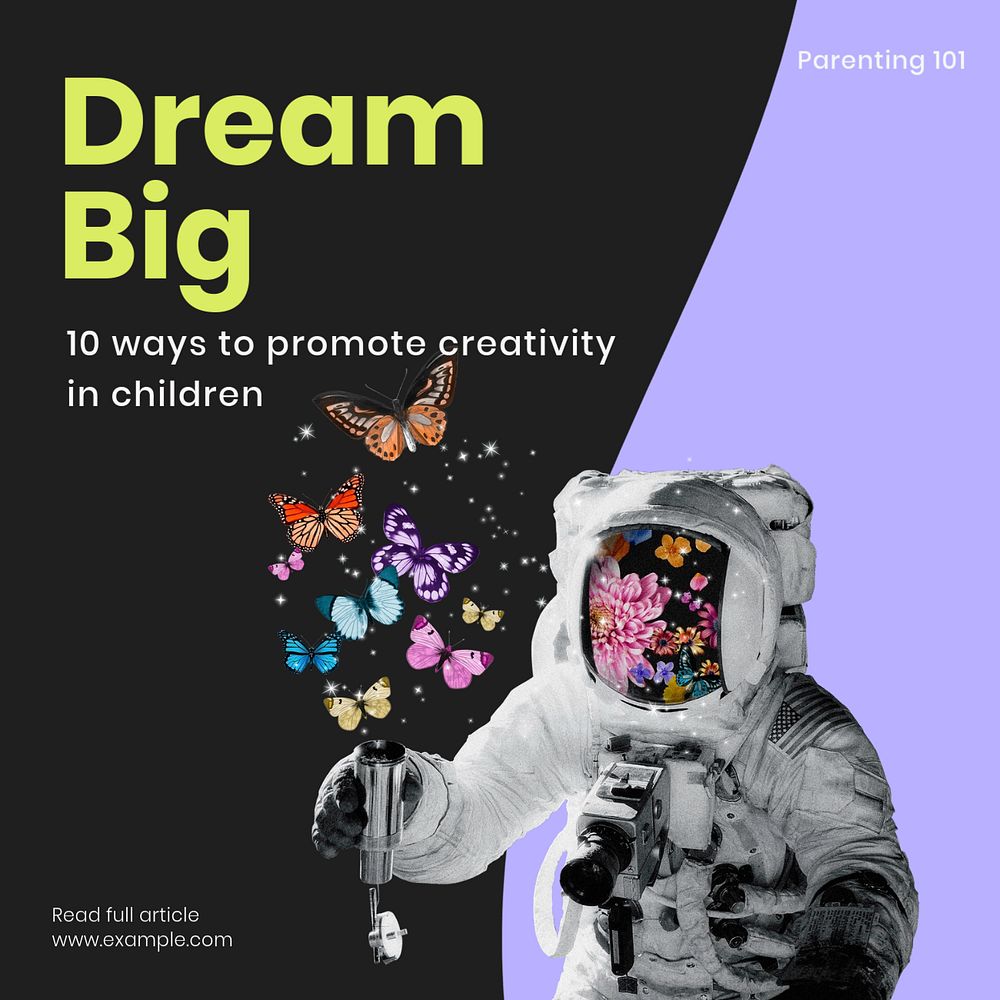 Dream big Facebook ad template, editable text & design