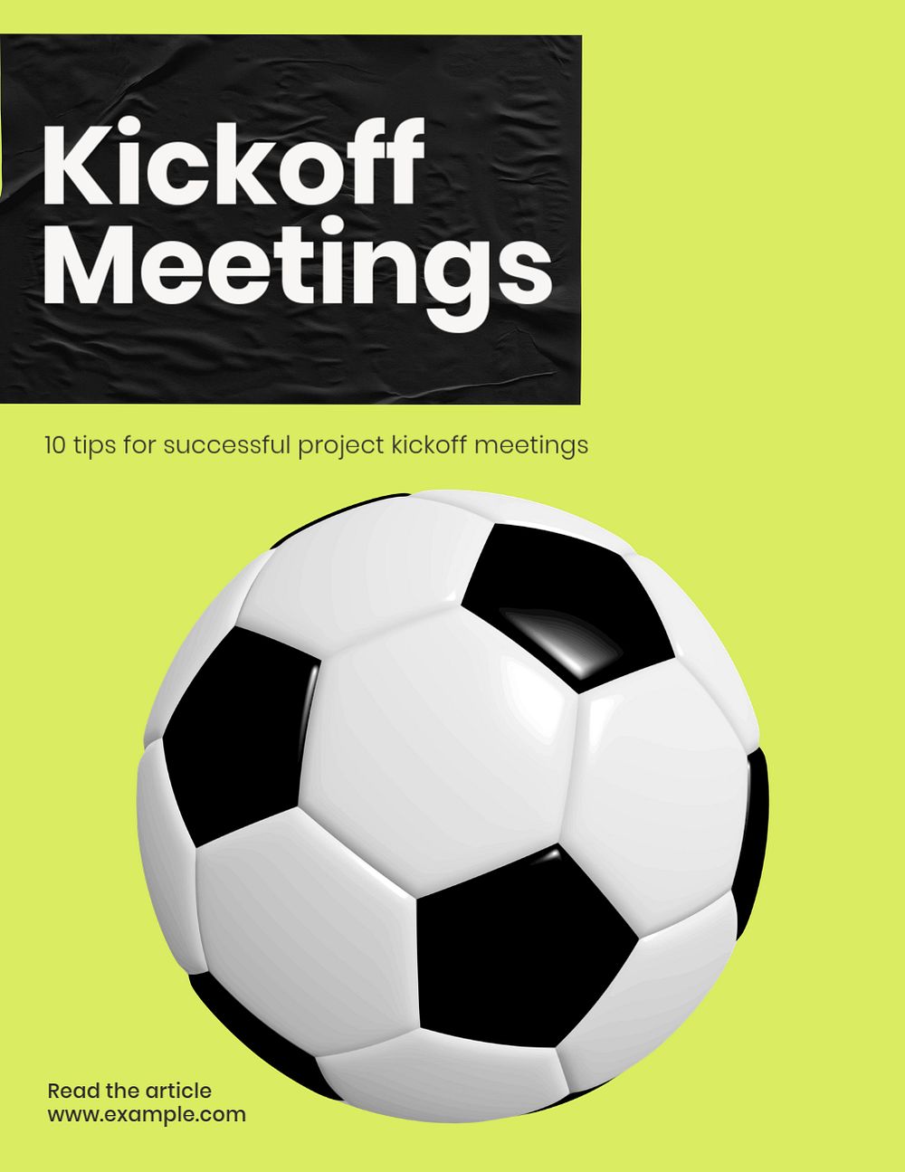 Kickoff meetings, editable flyer template