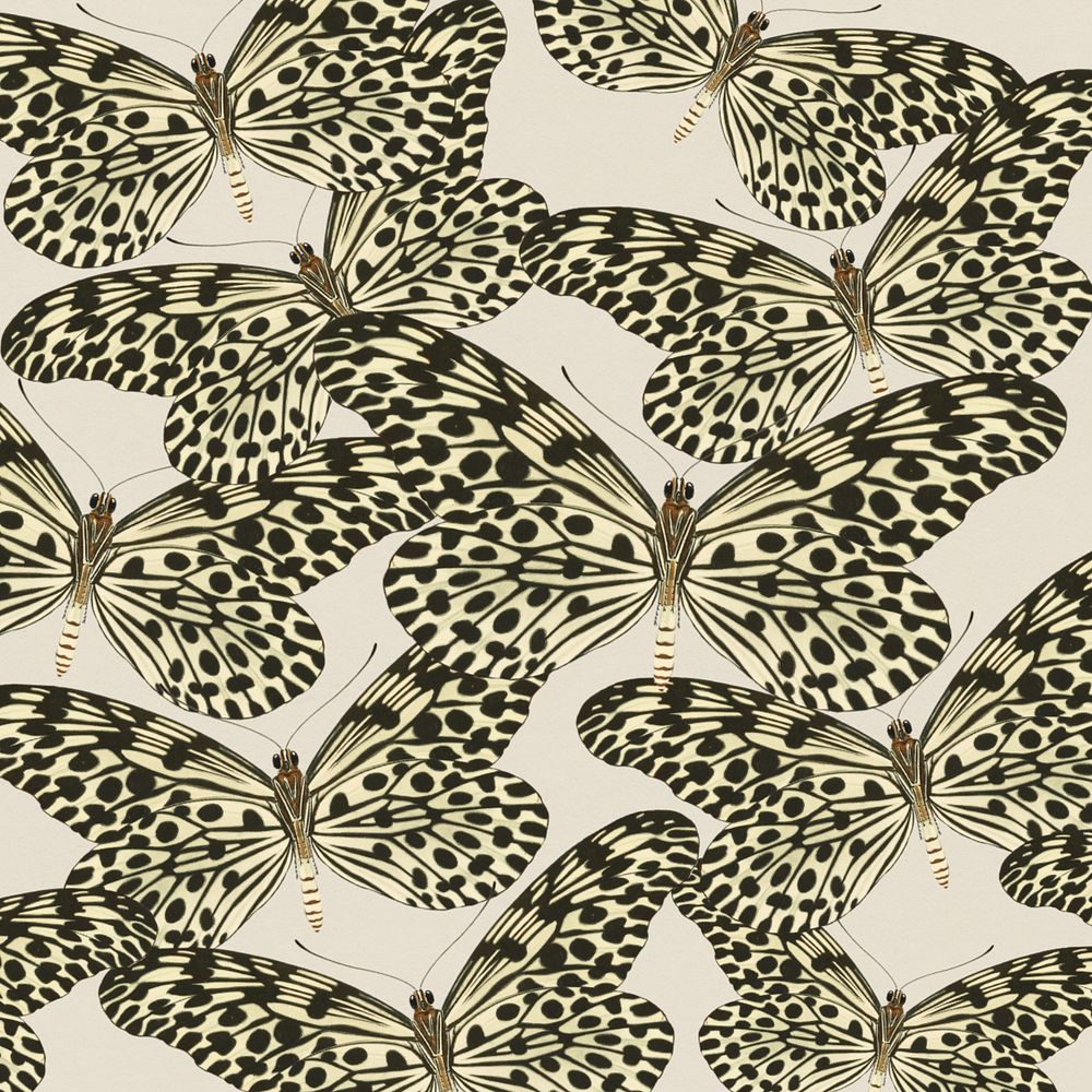 Vintage butterfly patterned background, editable E.A. Séguy's design, remixed by rawpixel