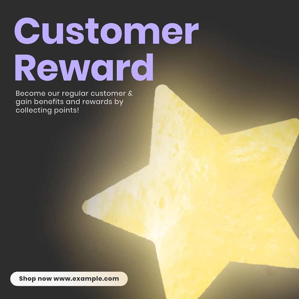 Customer reward Facebook ad template, editable text & design