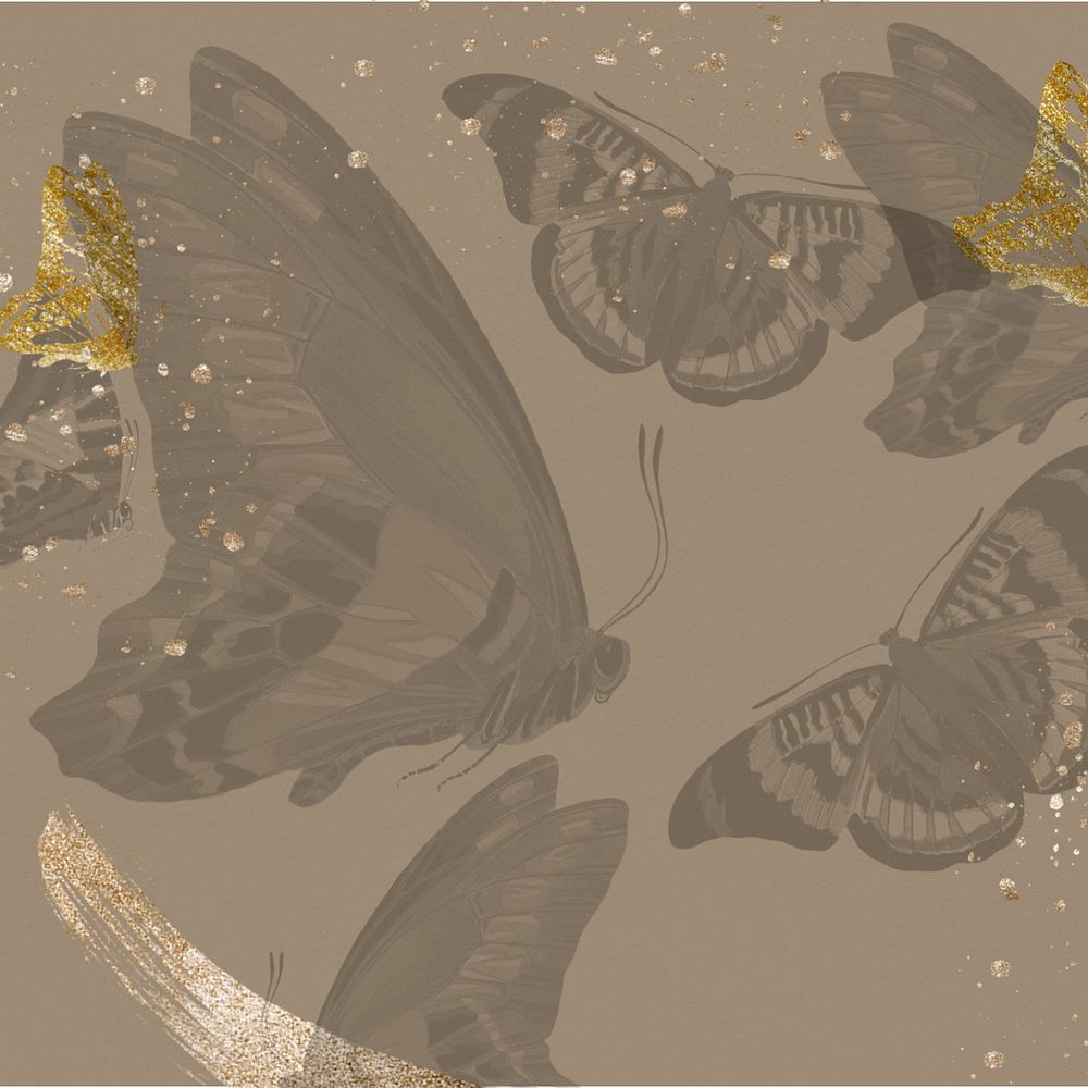 E.A. Séguy's butterflies background, editable vintage insect illustration, remixed by rawpixel