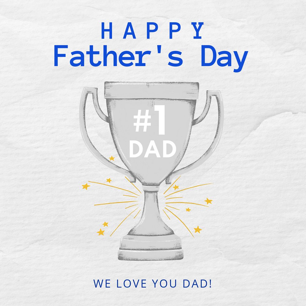 #1 dad Instagram post template, editable digital painting remix