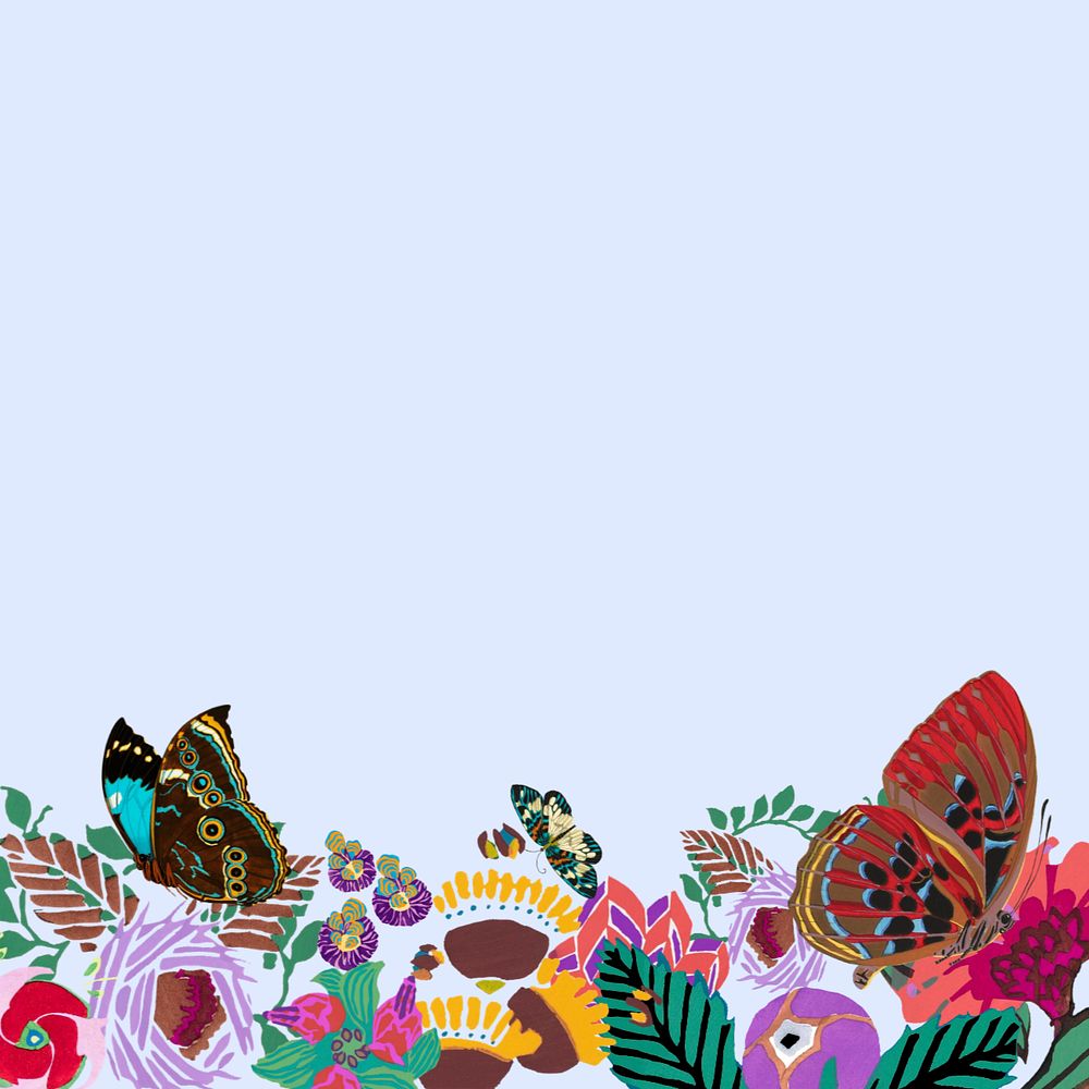 E.A. Séguy's butterflies background, editable vintage insect illustration, remixed by rawpixel