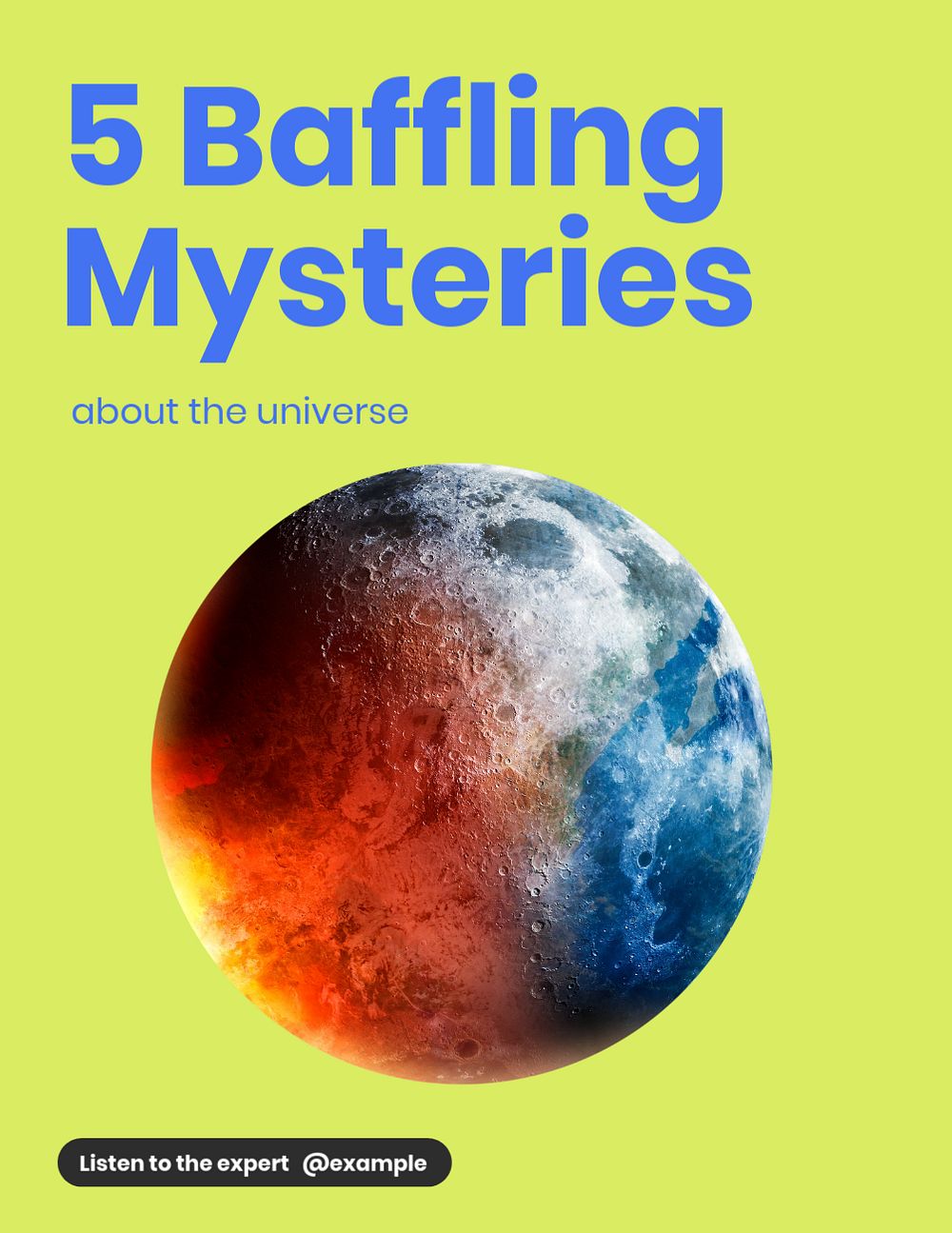 Baffling universe mysteries, editable flyer template