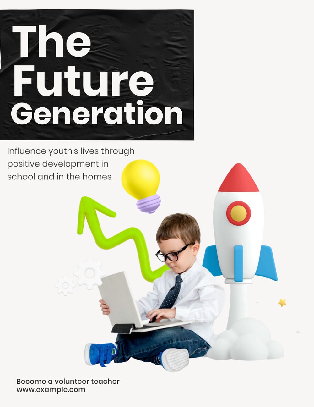 Future generation, editable flyer template