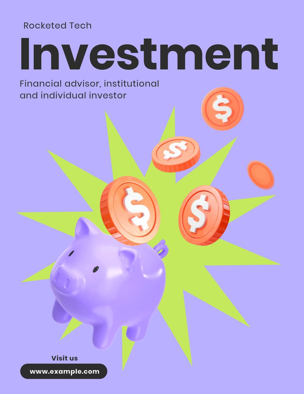 Investment, editable flyer template