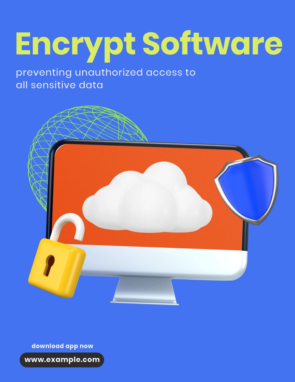 Encrypt software, editable flyer template