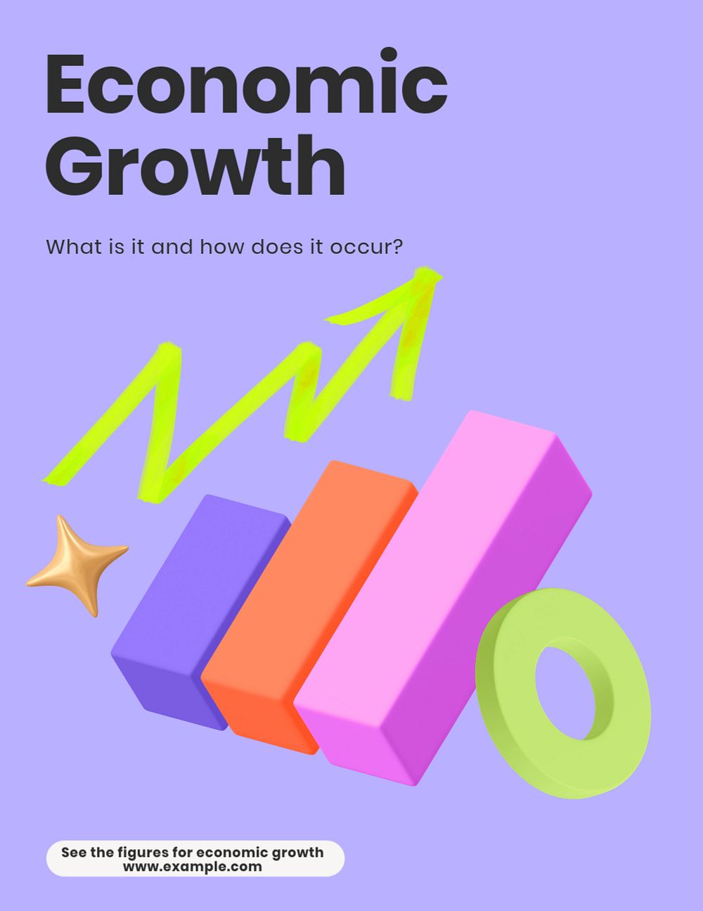 Economic growth, editable flyer template