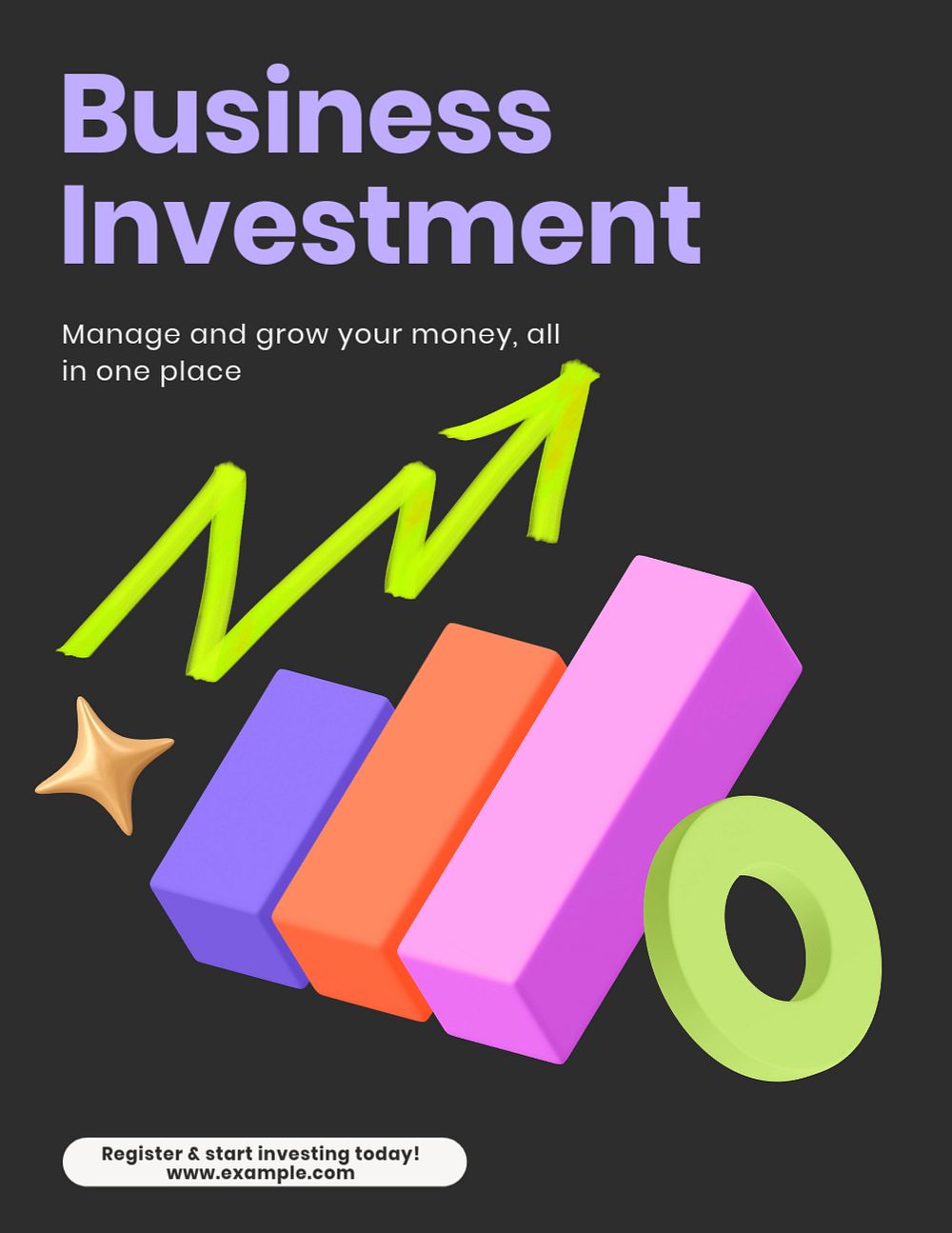 Business investment, editable flyer template