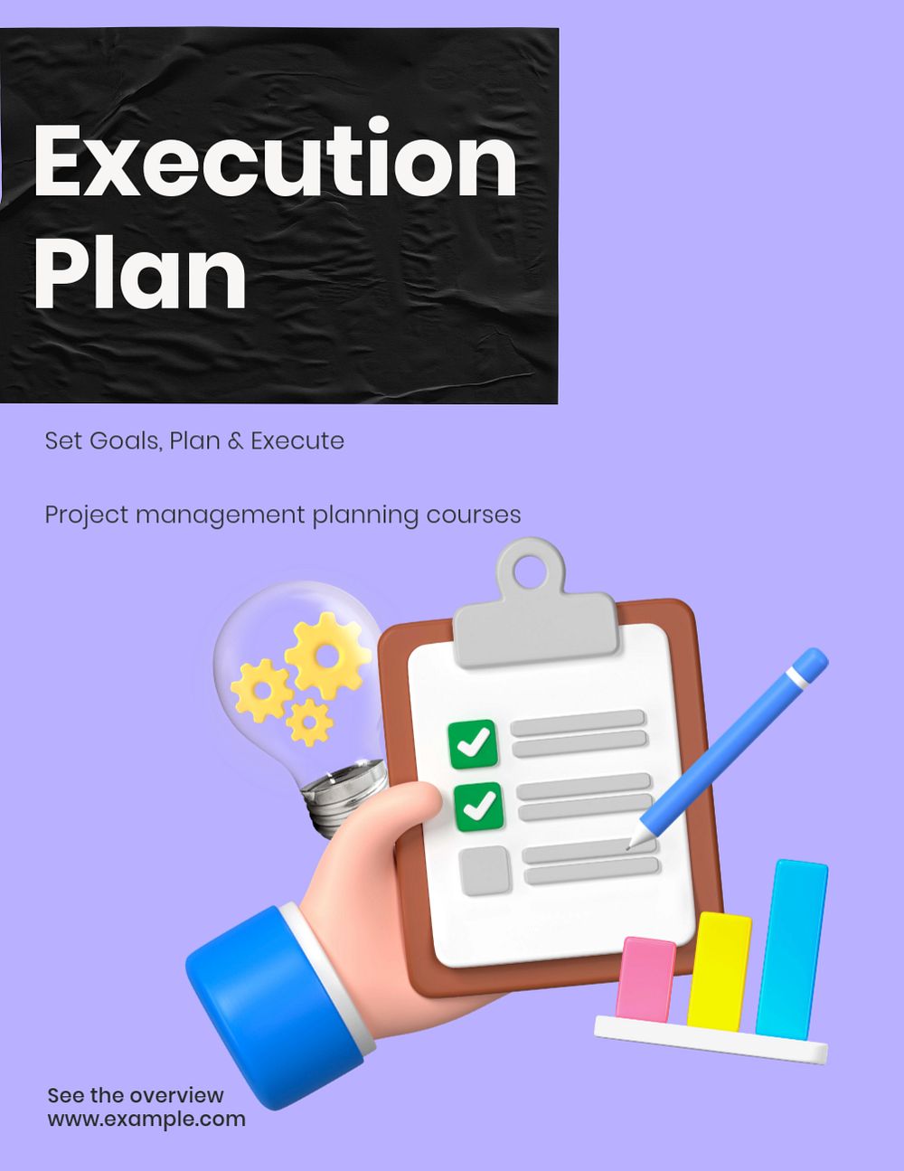 Execution plan, editable flyer template