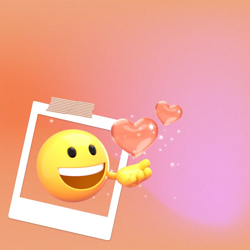 Love 3D emoticon background, Valentine's Day emoji