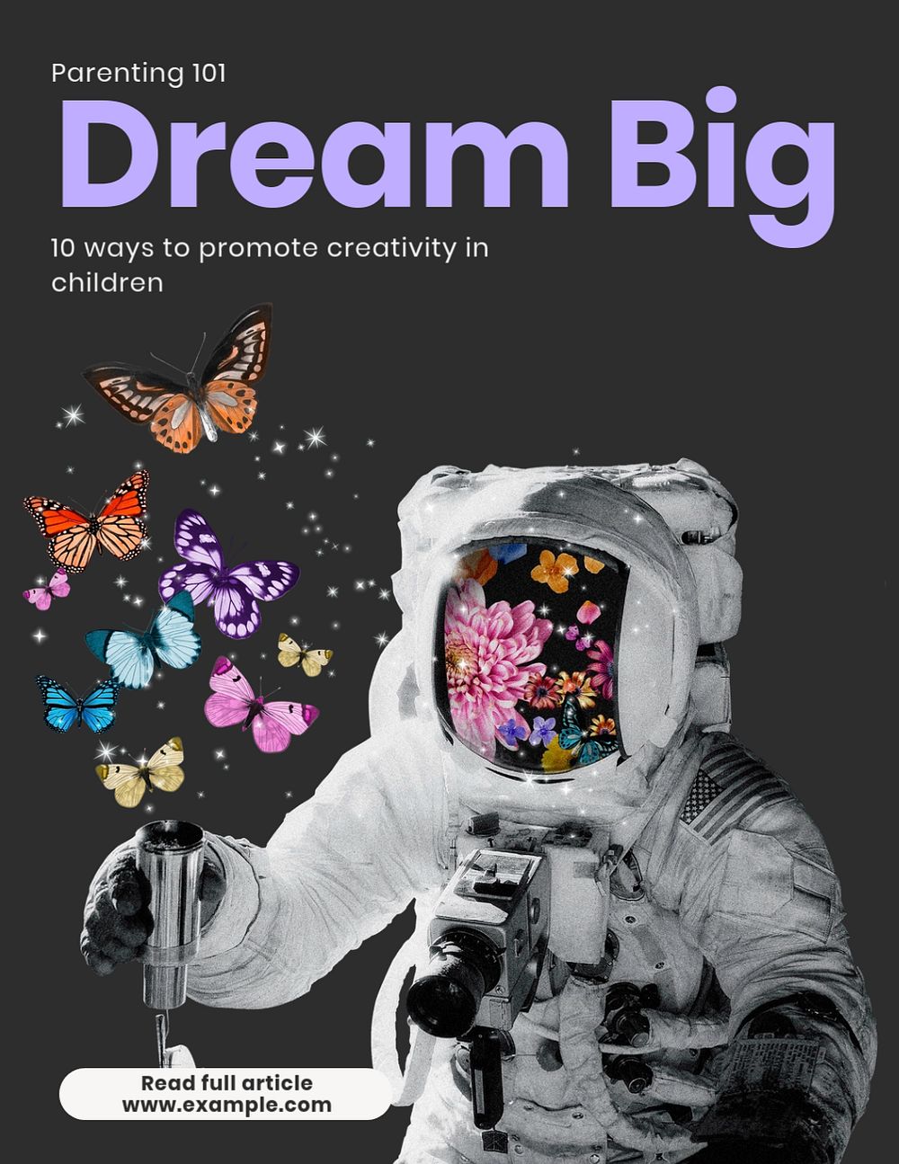 Dream big, editable flyer template