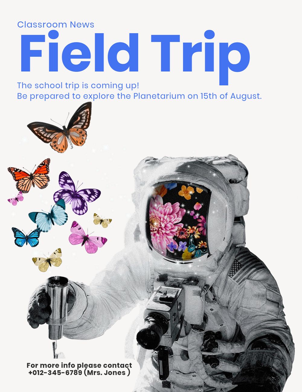 Field trip, editable flyer template